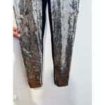 Jenni Kayne  Silver Sparkle Sequin Black Fitted Slim Pants Disco NYE Pants sz S Photo 6