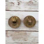 Vintage Clip On Earrings Black Hat Design with Tapestry Detail Statement Photo 2