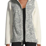 The North Face The North Face Indi Rib-Knit Women's Zip Fleece / Jacket Gray Cream Size S Photo 0
