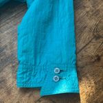 Vintage nylon long Blue rain Trench Coat size 10 Photo 2