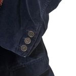 Abercrombie & Fitch VTG  Women's Velvet Crest Blazer Navy "Shrunken" style Medium Photo 2