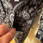 Michael Kors  Sz XL Navy White Paisley Cotton Button Up Trench Rain Coat Jacket Photo 4