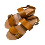 Madewell The Boardwalk Buckle Sandal Cognac Smooth Leather Sz 7.5 Photo 4