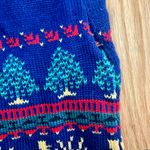 Vintage Blue Knit Cotton Christmas Holiday Sweater Vest Reindeer Womens Medium Photo 12