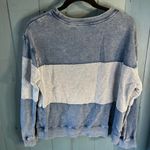 Jane and Delancey  Blue Ribbed Sweatshirt | Size Medium Photo 2