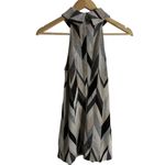 Trina Turk Jocular Geometric Chevron Silver Metallic Mock Neck Sleeveless Top XS Photo 11