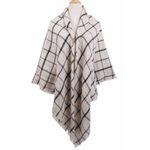 Large Classic Plaid Blanket Oversized Cozy Scarf Black Photo 6
