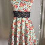Wild Daisy Strapless Floral Fit & Flare Dress with Black Lace Waist – Size S Photo 0