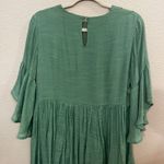 Umgee Embroidered Wide Sleeve Babydoll Tunic Top Green Small Garden Fairy Photo 6