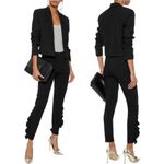 IRO Fholan Women's Black Slim Fit Ponte Stretch Dress Ruffled Pants Photo 1