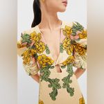 Farm Rio  Cream Delicate Flower Arabesques Premium Linen Midi Dress S Photo 11