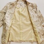 Erin London Blazer Jacket Cream Ivory Gold Floral Lightweight Jacket Medium Tan Photo 11