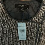 Ann Taylor Pink Gray Tweed Asymmetrical Zipper Moto Blazer Work Jacket 4 petite Photo 2