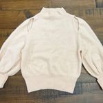 Celford Pink Mock Neck Cutout Shoulder Balloon Sleeve Sweater Size 36 (small) Photo 0