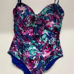 Catalina  Women's XL (16-18) One Piece Swimsuit Pink Fuchsia Green Floral Photo 0