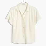 Madewell Linen-Blend Hilltop Shirt in Eyelet White Photo 3