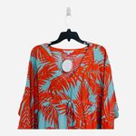 Escapada  Living Teal Orange Mini Dress Cover Up Hawaiian Tropical NWT L/XL Photo 1