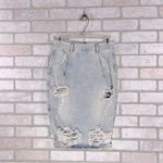 One Teaspoon Free Love Denim Distressed Pencil Skirt in Salty Wash Size 25 Photo 3