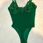 Missguided Green Mesh High Waist Bodysuit Wired Cups Lace Lingerie Size 4 Photo 0