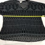 H&M H+M Black and White Pattered Sheer Blouse 8 Photo 6