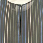 Who What Wear size XS sleeveless blouse black with multi color stripes down Photo 2