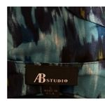 ABstudio Women's Blue Black Splashed Cap Sleeve Blouse Size‎ L Size L Photo 2