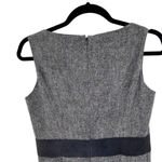 Tory Burch Navy Blue Tweed Dress Chevron Hem Suede Leather Accents Size 6 Photo 6