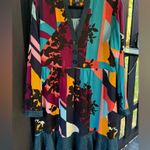 Anthropologie  Maeve Women's Gillian Abstract Colorblock Shirt Dress Size M Photo 2