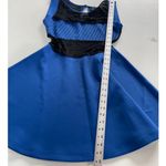 Gracia  Dress Womens Medium Blue Black‎ Mesh Rhinestone Studded Fit Flare Mini Photo 6