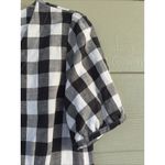 Loft Ann Taylor Black White Gingham Plaid Vneck Linen Blend Shirt Dress Women 6 Photo 5