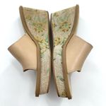 Karen Scott  Nude Slip On Leather Sandals with Floral Print Wedge Heel Size 7 Photo 2