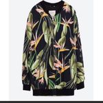 ZARA  Tropical Safari Floral Print Oversized Relaxed Bomber Jacket M Photo 2