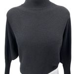 ZARA  Women's Black Rib Knit Mock Neck Dolman Long Sleeve Pullover Sweater Top S Photo 2