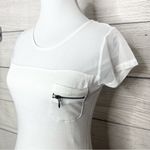 Glitz Y2K White Semi Sheer Zipper Pocket Top Size Small Photo 1
