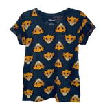 Disney Lion King Simba All Over Print Womens Medium Gray Cuffed Sleeve T Shirt Photo 0