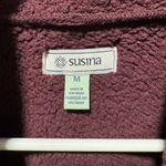 SUSINA Maroon Suede and Sherpa Vest Size M Red Size M Photo 1