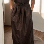 J.Crew CHOCOLATE BROWN SILK TAFFETA STRAPLESS MAXI DRESS GOWN Photo 0