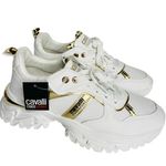 Cavalli class womens Chunky sneakers size 39 white/gold/leopard New White Photo 1