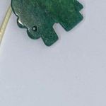 Handmade Cream Wax Green Elephant Necklace Photo 5