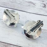 Vintage Clip On Earrings Iridescent 7/8" Photo 6