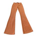 ZARA orange pink geometric high-rise flared jacquard legging pants NEW Sz Small Photo 8