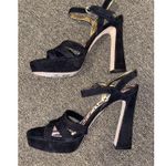 Sam Edelman Taryn Black Suede Platforms Heels Shoes 11M Photo 3