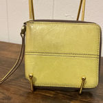 Vintage Rare Yellowish Distressed Bifold Zip Leather Hobo International Wallet Yellow Photo 0