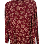 Susan Graver  Red Floral Turtleneck Long Sleeve Shirt Preppy Office Women Plus 1x Photo 0