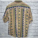 Vintage Croquet Club Short Sleeve Silk Blouse Size M Yellow Floral Boho Cottage Size M Photo 4