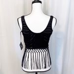 Blacklist Velvet Fringe black crop top. Size S.  Photo 1