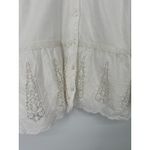 LOGO By Lori Goldstein LOGO Lavish Lori Goldstein Womens 1X Button Front Ivory Top Eyelet Lace Trim Photo 1