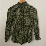 Alice Blue  leaf print peplum mock neck career blouse S Photo 4