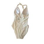 Carmen Marc Valvo  White Deep V One Piece Swimsuit Women's 12 Shaping Liner New Photo 1