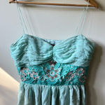 Muse Teal Silk Flowy Top Blue Size 14 Photo 0